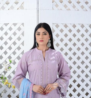 Stitched Embroidered kurti With Matching Pajama - SURKHAAB