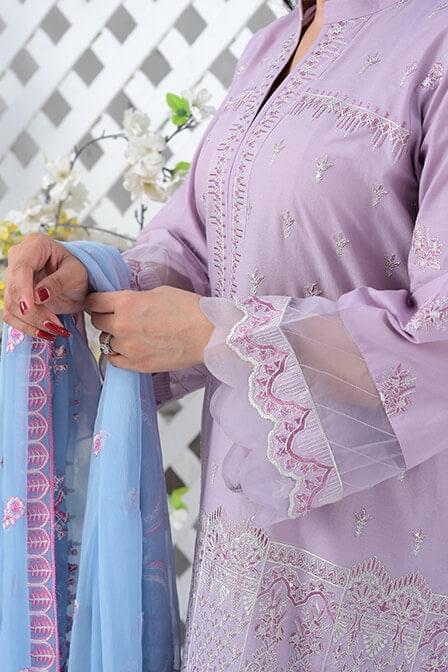 Stitched Embroidered kurti With Matching Pajama - SURKHAAB