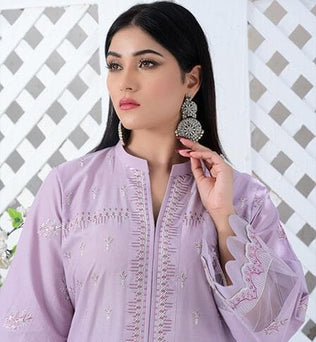 Stitched Embroidered kurti With Matching Pajama - SURKHAAB