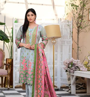 Readymade Three Piece Lawn Suit - AAHANG