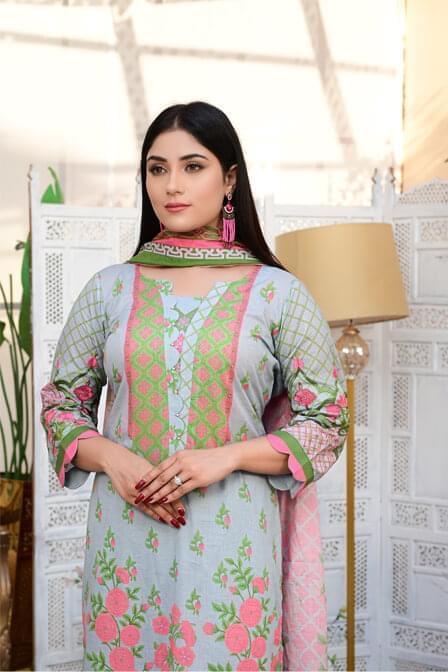 Readymade Three Piece Lawn Suit - AAHANG
