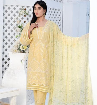 Readymade Three Piece Masuri Lemon Suit - SURKHAAB