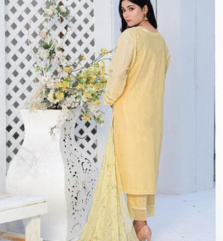 Readymade Three Piece Masuri Lemon Suit - SURKHAAB