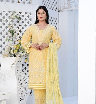 Readymade Three Piece Masuri Lemon Suit - SURKHAAB